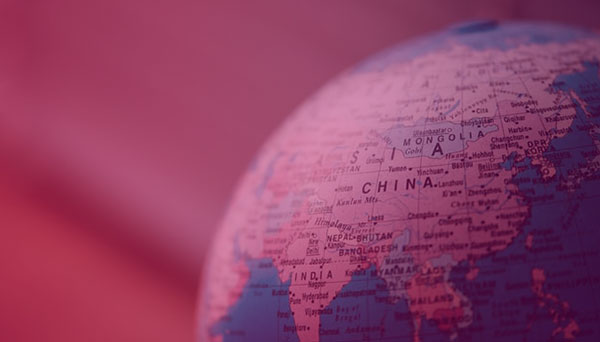 Chine sur un globe terrestre